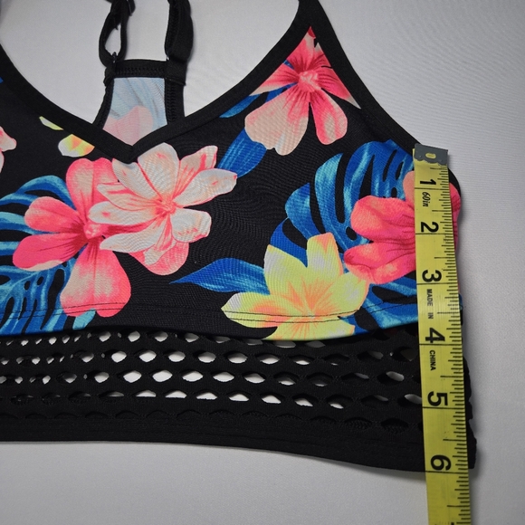 Victorias Secret VS PINK UItimate Unlined Racerback Sports Bra Black Floral XS/S - Picture 9 of 11